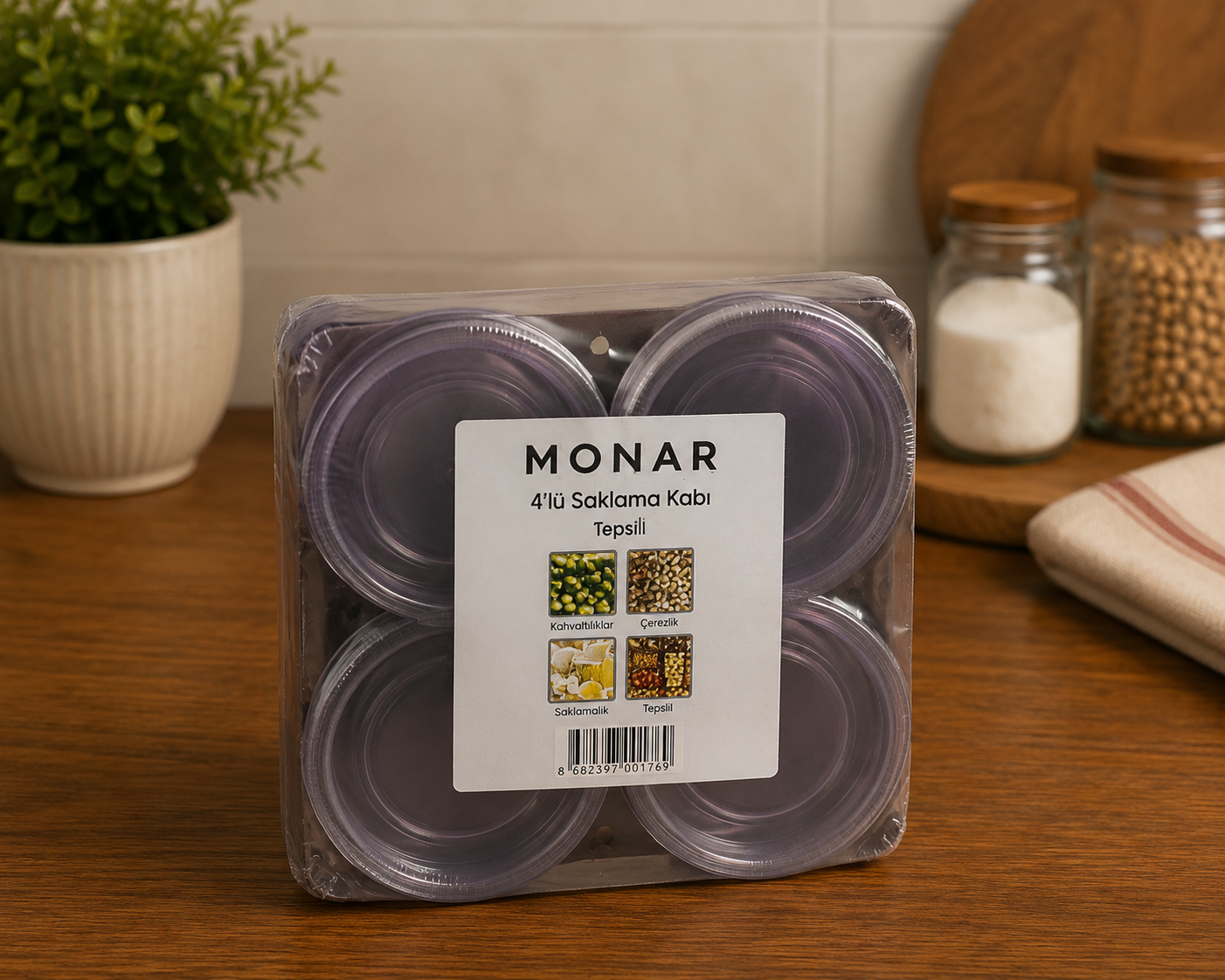 MONAR 4'LÜ Saklama Kabı görsel 2